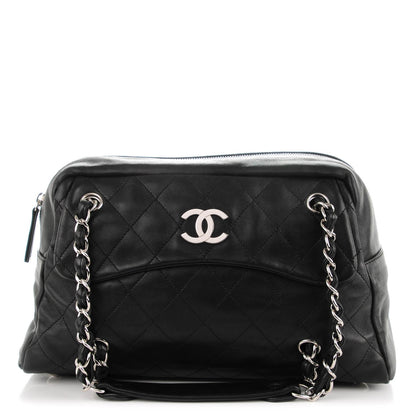 Chanel Lambskin Quilted Medium Chain Around Tote Black 1 of 7