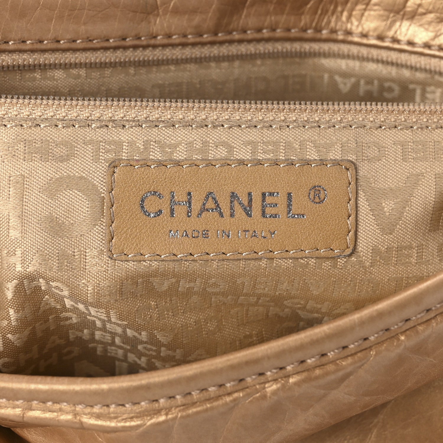 Chanel Aged Calfskin Quilted Vintage Ligne Messenger Flap Gold 6 of 9