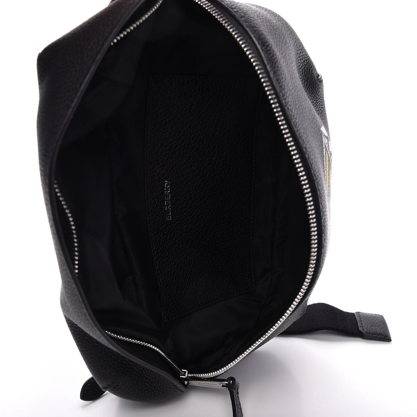 Grainy Calfskin Logo Graphic Sonny Bum Bag Black