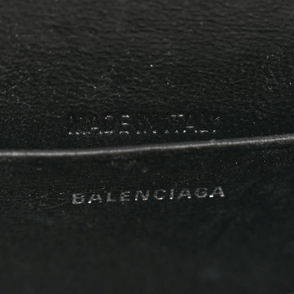 Balenciaga Metallic Calfskin Crocodile Embossed Hourglass Top Handle Bag Mini with Chain Silver 7 of 10