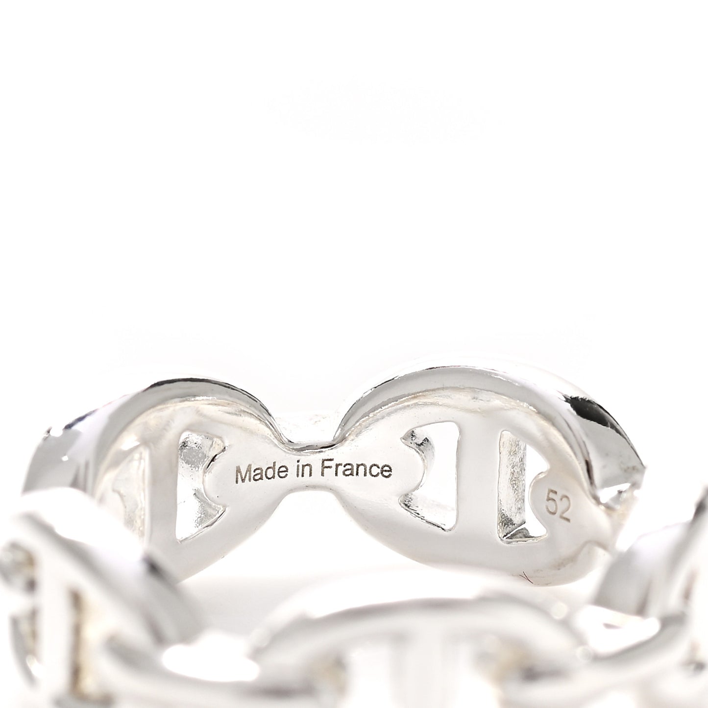 Sterling Silver PM Chaine d'Ancre Enchainee Band Ring 52 6