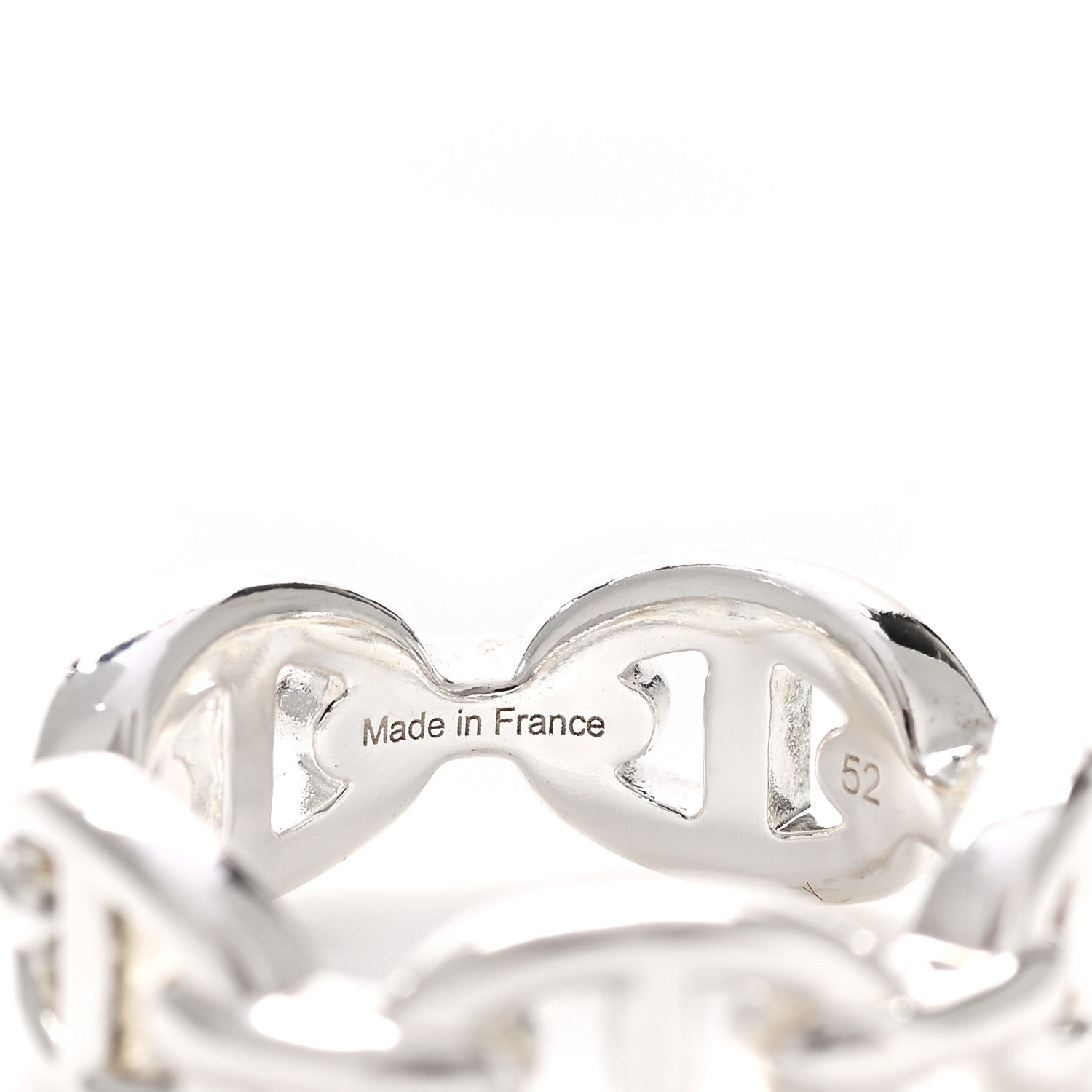 Hermes Sterling Silver PM Chaine d'Ancre Enchainee Band Ring 52 6 5 of 7