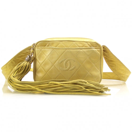 Chanel Lambskin Tassel Bag Yellow 1 of 13