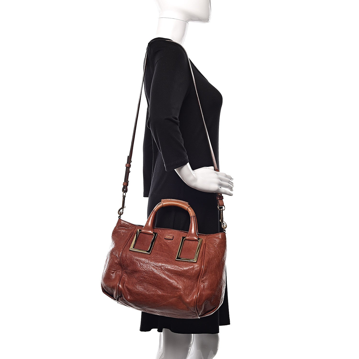 Chloe Tumbled Lambskin Medium Ethel Satchel Nutmeg Moka 2 of 13
