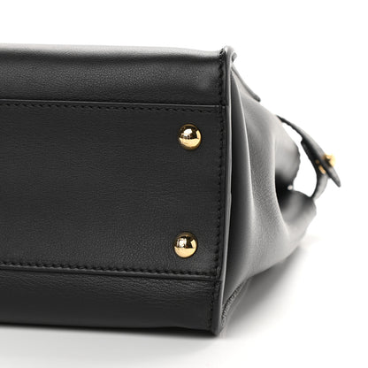 Fendi Vitello Seta Shiny Nappa Medium Peekaboo Iconic Satchel Black 9 of 9