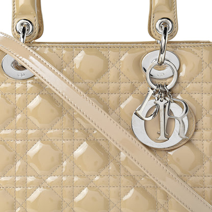 Christian Dior Patent Cannage Medium Lady Dior Beige 8 of 10