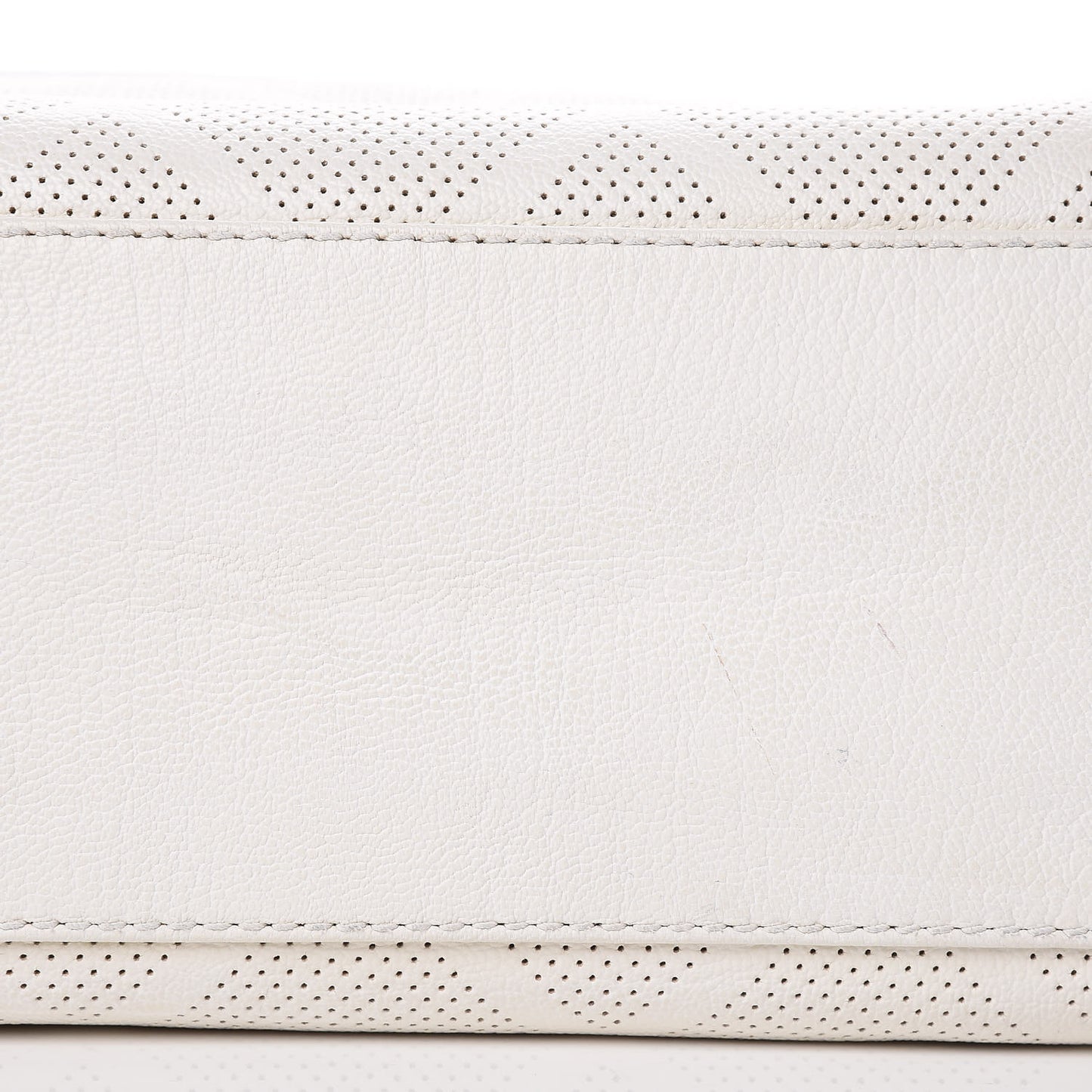 Goatskin Perforated Large CC Tote White