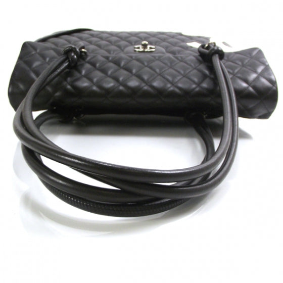 Calfskin Quilted Large Cambon Flap Black White