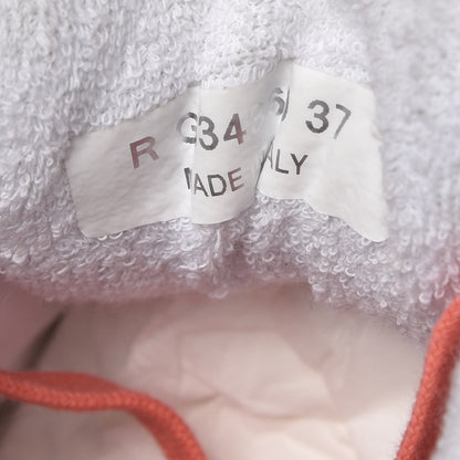 Chanel Nylon Lambskin Suede Calfskin CC Sneakers 37 Coral Light Blue White 8 of 13