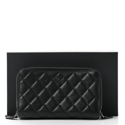 Chanel Caviar Quilted Triple Zip Wallet Black 10 of 10