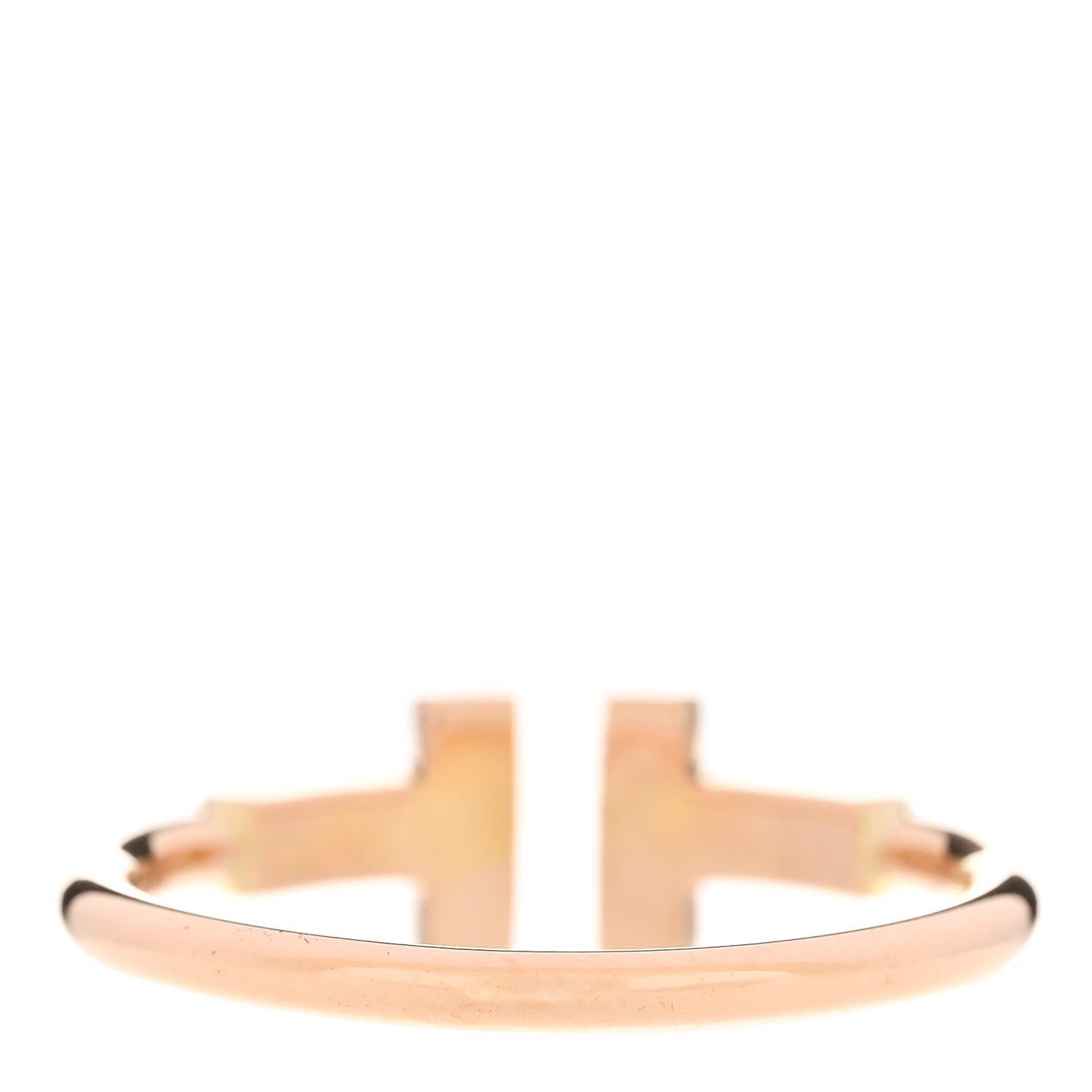 Tiffany 18K Rose Gold Diamond T Wire Ring 53 6.5 3 of 4