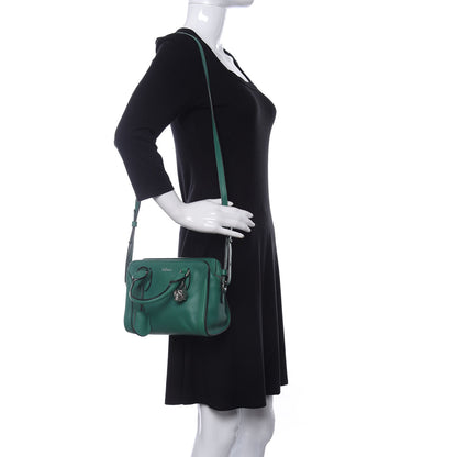 Alexander McQueen Pebbled Calfskin Small Skull Padlock Zip Around Tote Green 2 of 9