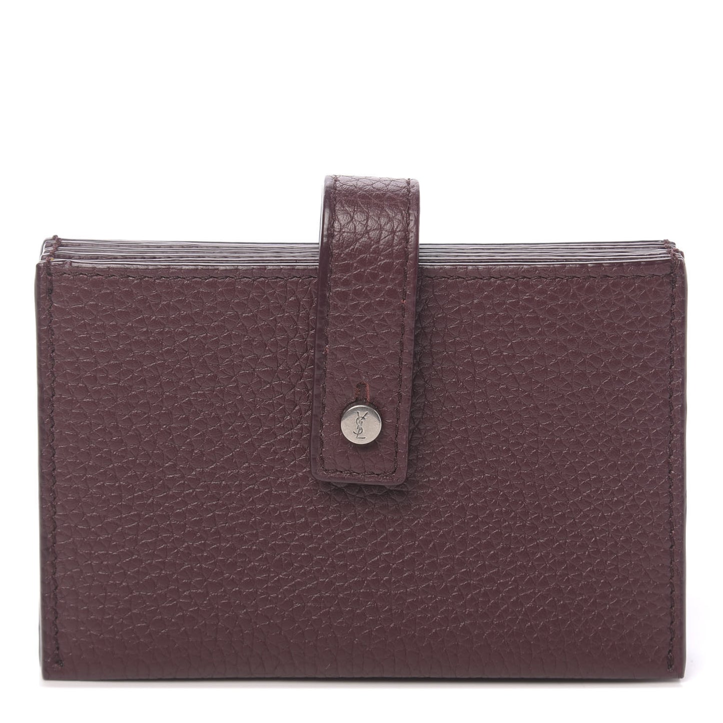 Grained Calfskin Accordion Wallet Bordeaux