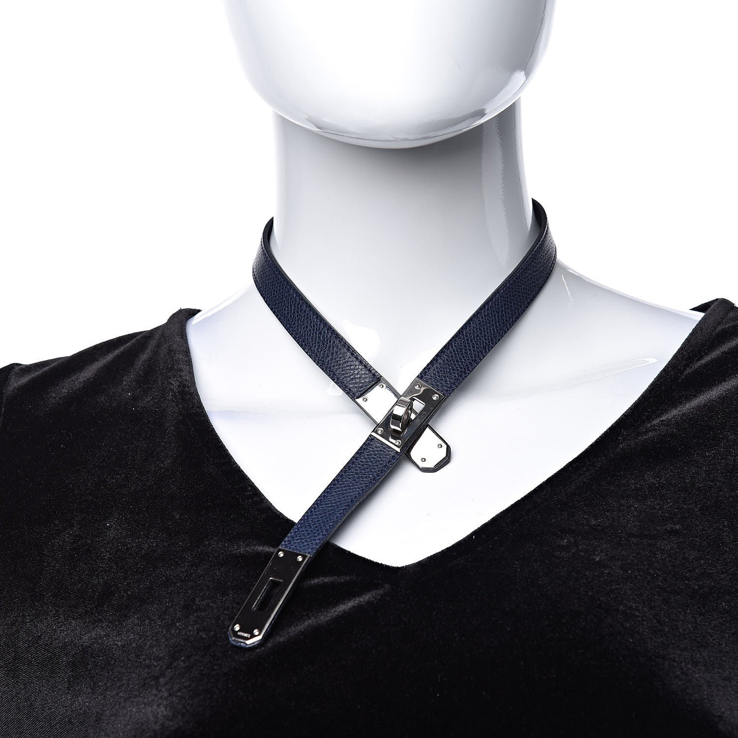 Hermes Epsom Kelly Necklace Bleu Obscur 2 of 5