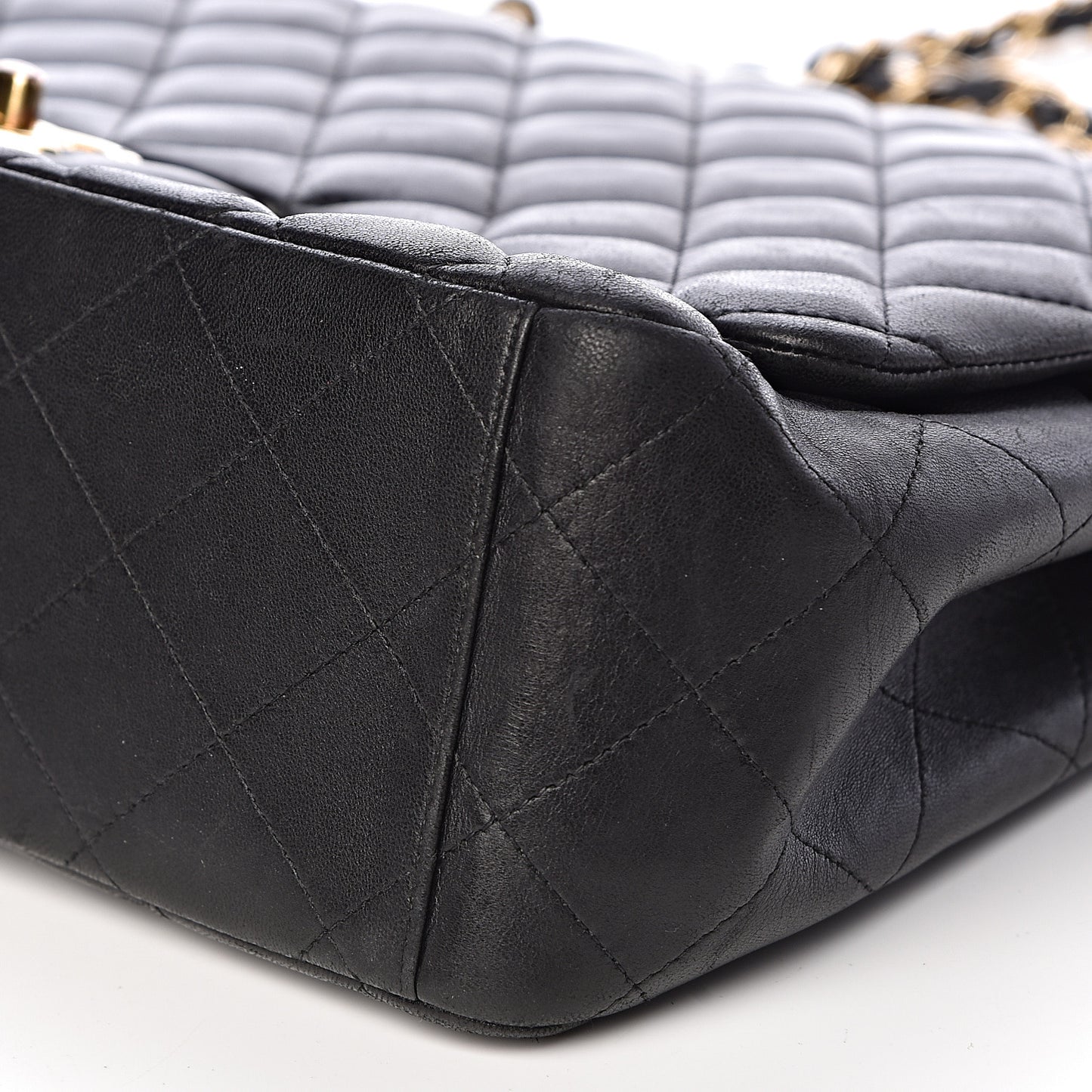 Lambskin Quilted Maxi Double Flap Black