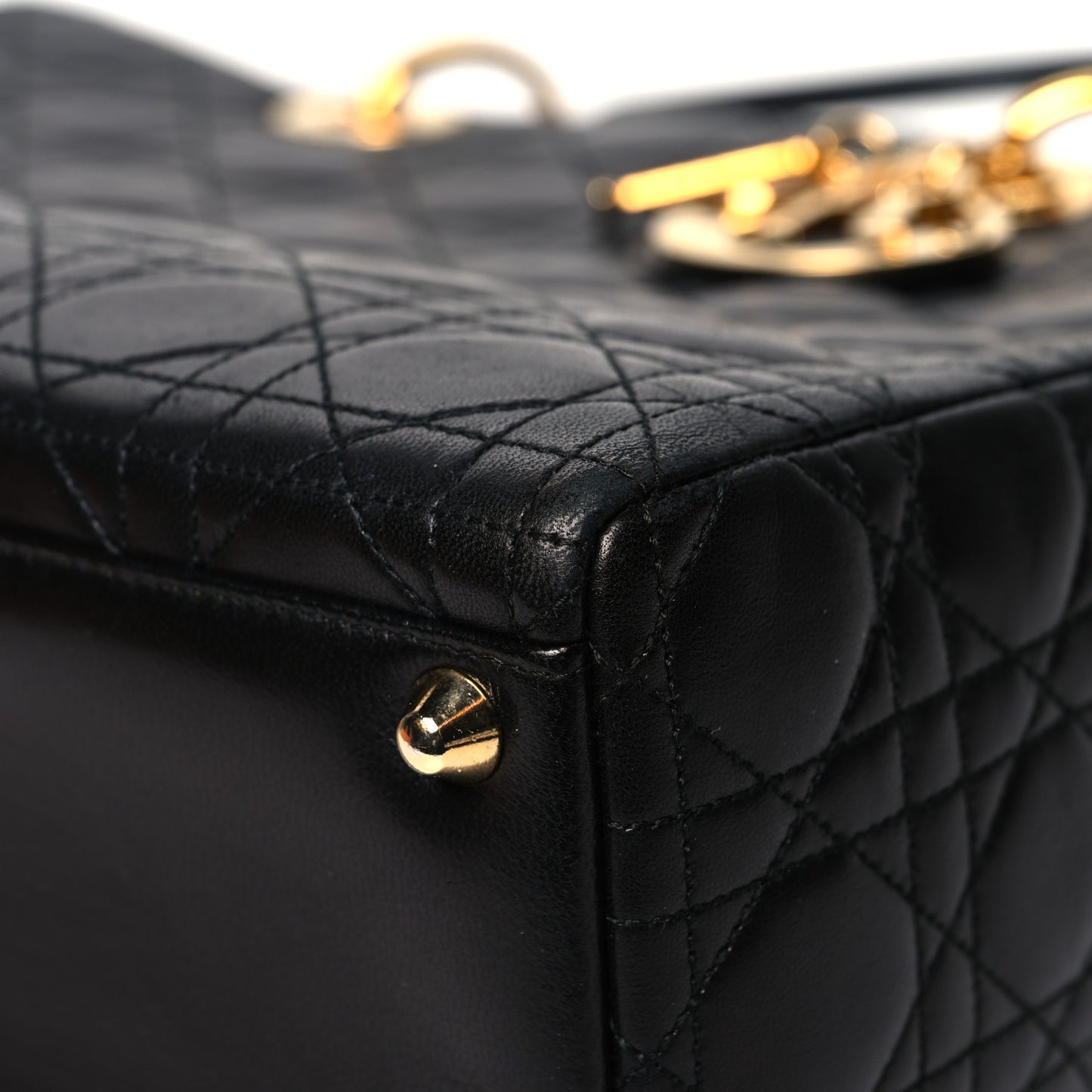 Lambskin Cannage Large Lady Dior Black
