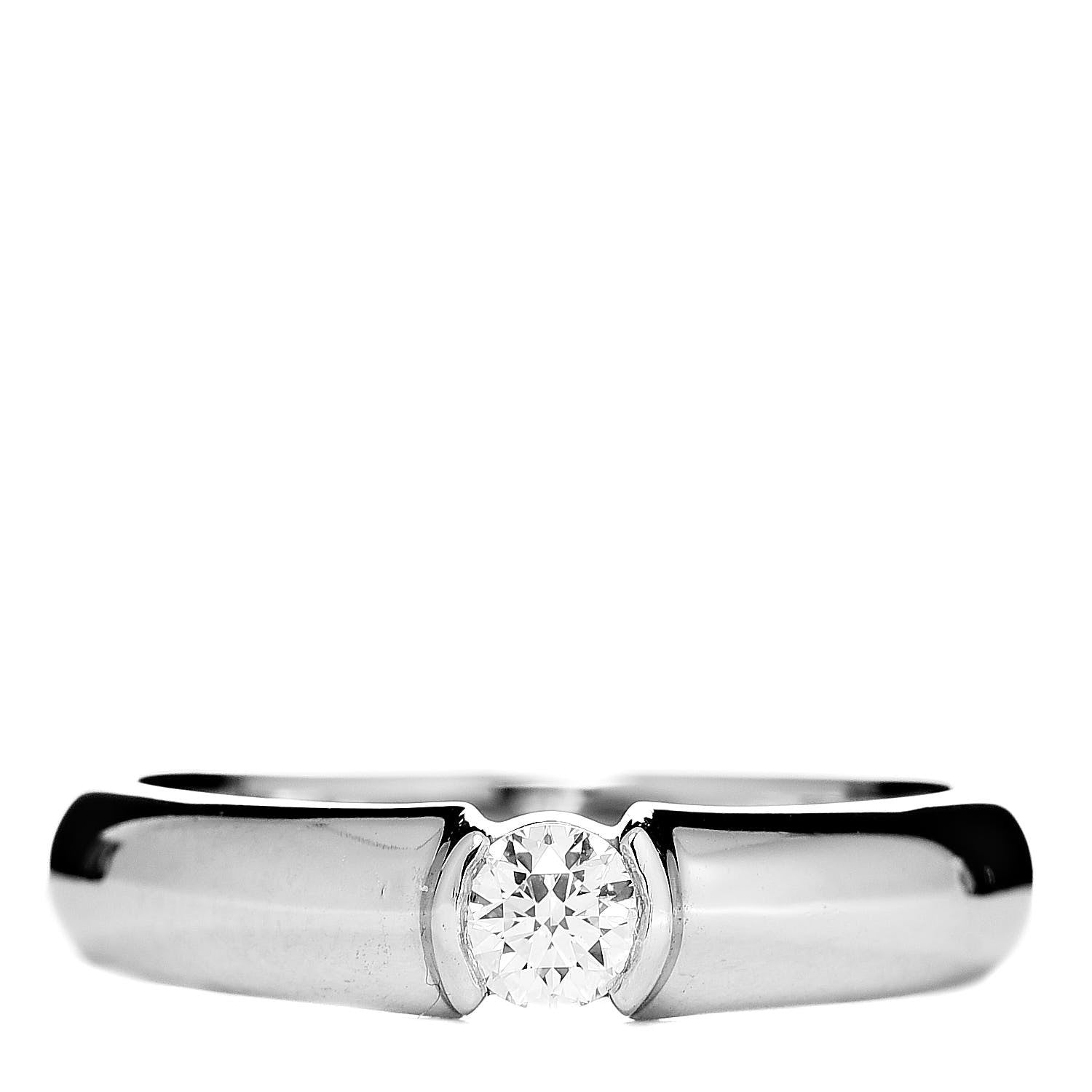 Tiffany Platinum Diamond .19ct Etoile Solitaire Ring 52 6 1 of 4