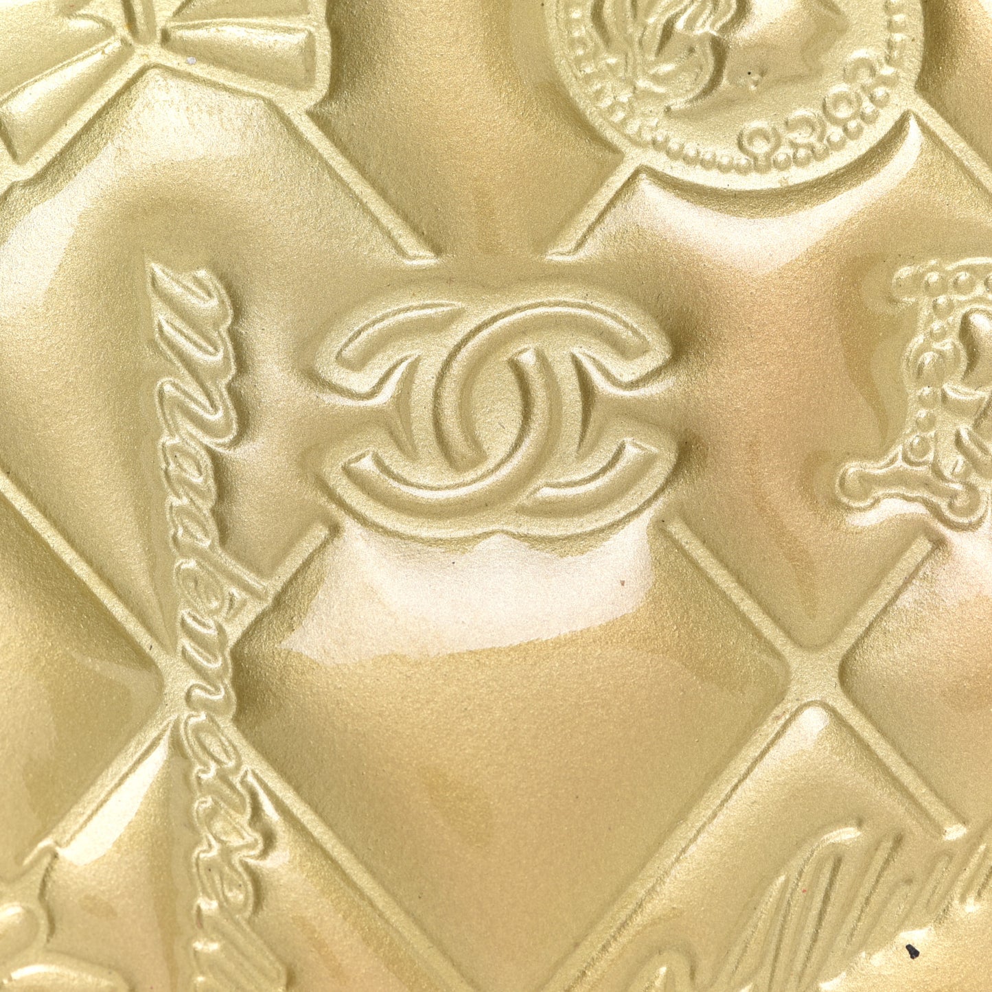 Patent Calfskin Lucky Symbols Pochette Gold