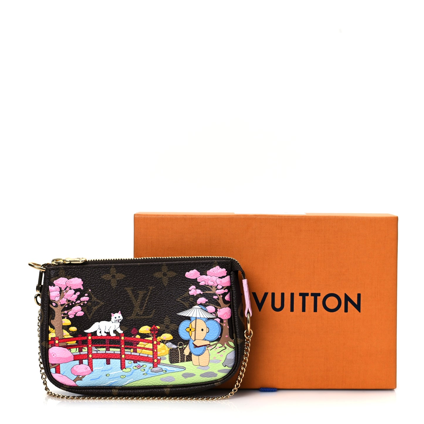 Monogram 2021 Christmas Animation Japanese Garden Mini Pochette Accessories Wisteria Pink