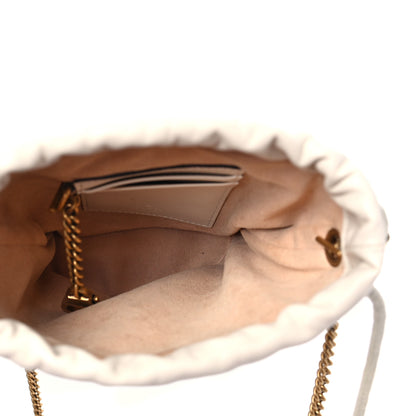 Gucci Calfskin Matelasse Mini GG Marmont 2.0 Bucket Bag White 5 of 8