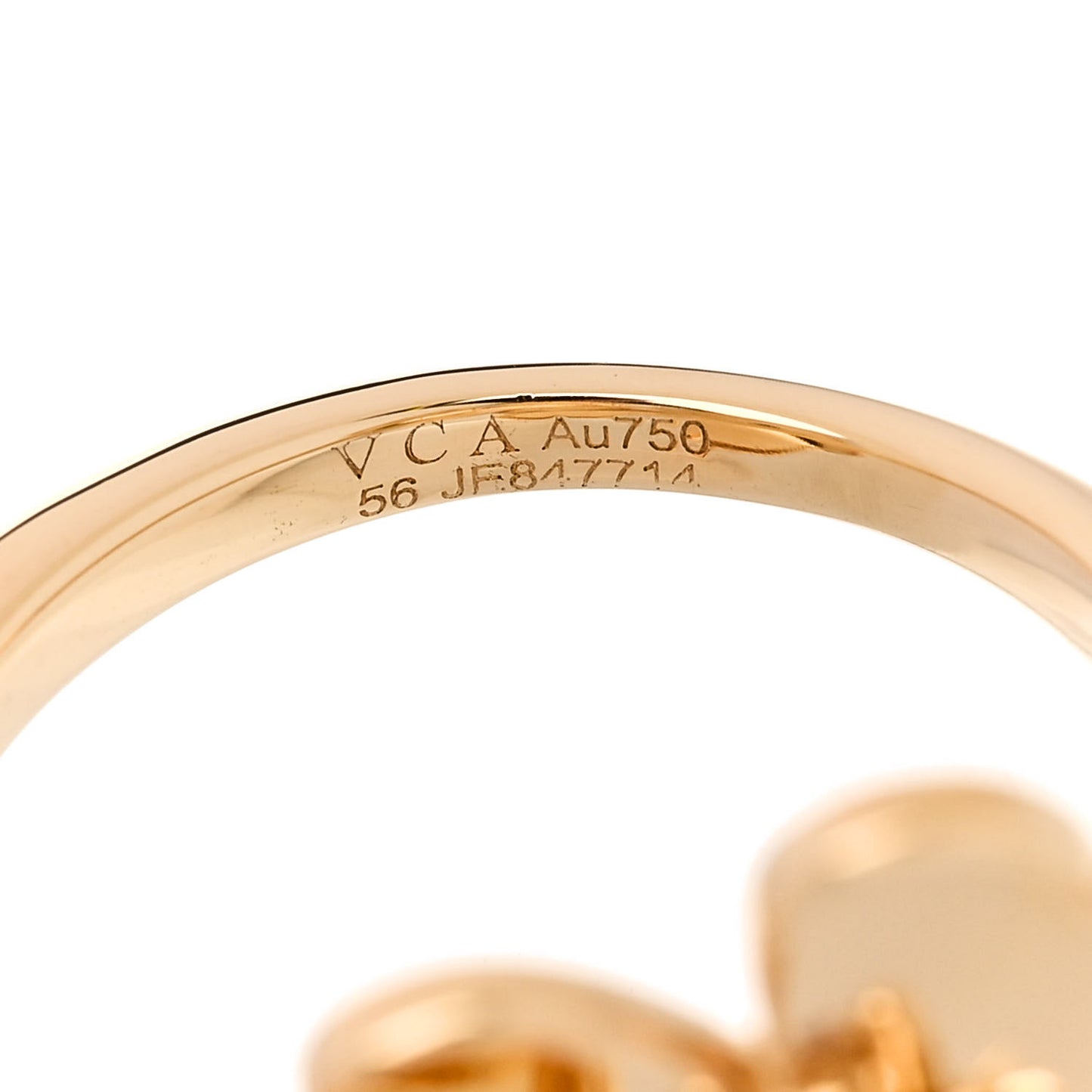 18K Yellow Gold Diamond Frivole Between The Finger Ring 56 7.5