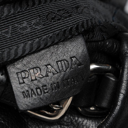 Prada Soft Calf Pleated Hobo Nero Black 13 of 13