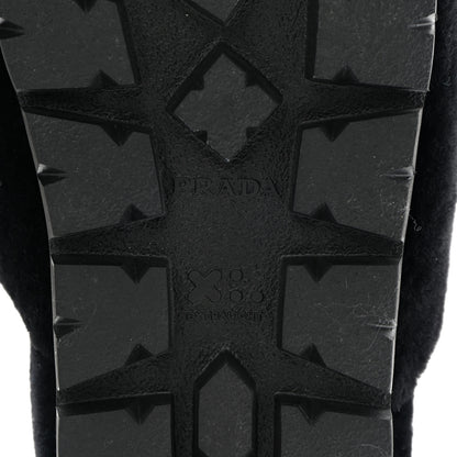 Prada Montone Metal Triangle Logo 20mm Slippers 9 Black 6 of 9