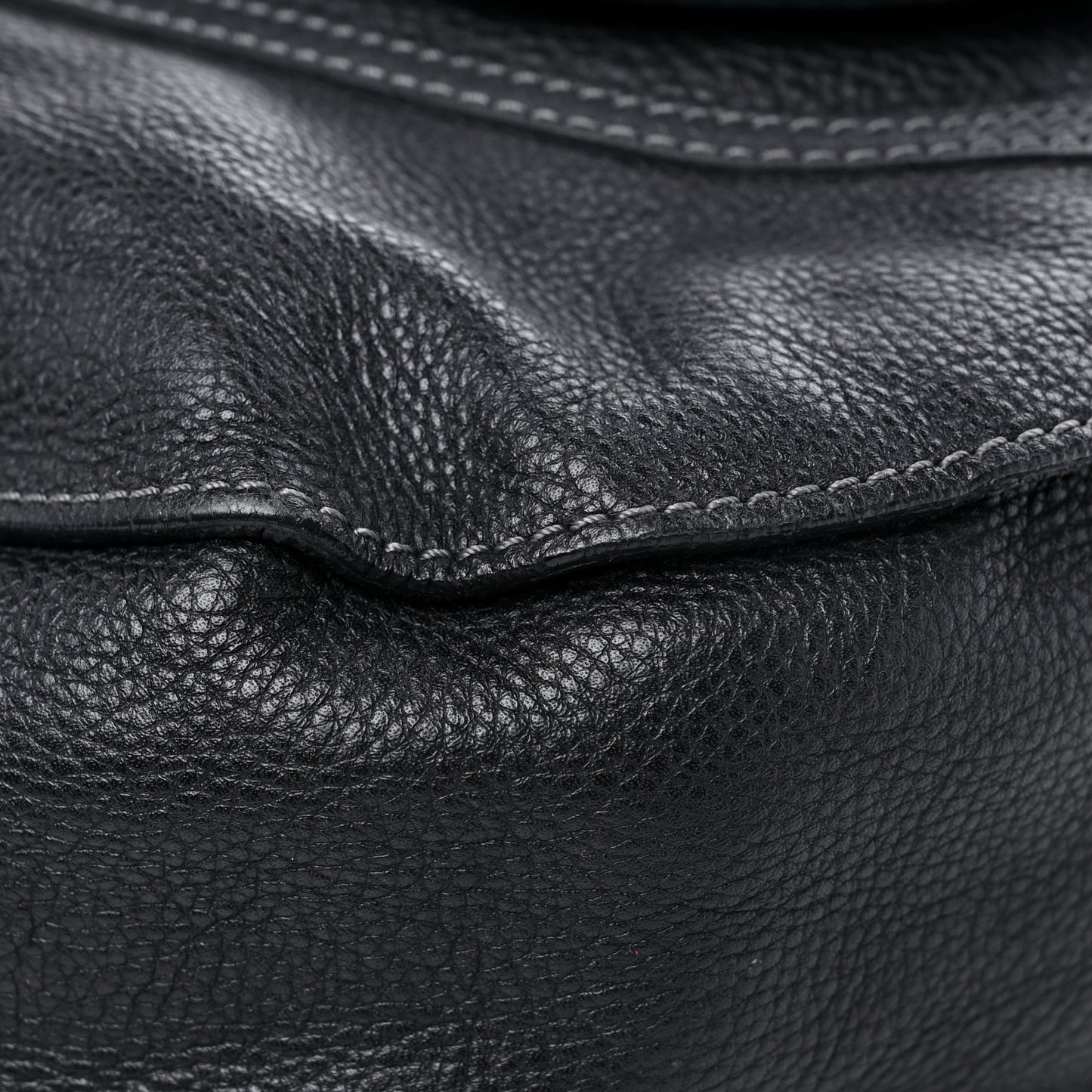 Calfskin Large Marcie Satchel Black