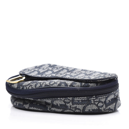 Christian Dior Monogram Mini Saddle Zip Pouch Navy Blue 6 of 12