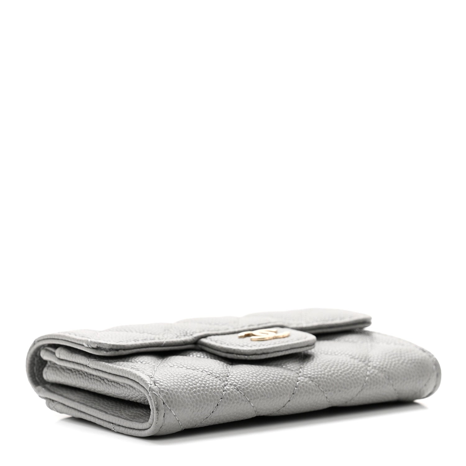 Chanel Caviar Quilted Flap Card Holder Wallet Dark Grey 4 of 8