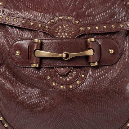 Gucci Leather Studded and Tooled Pelham Brown 5 of 10