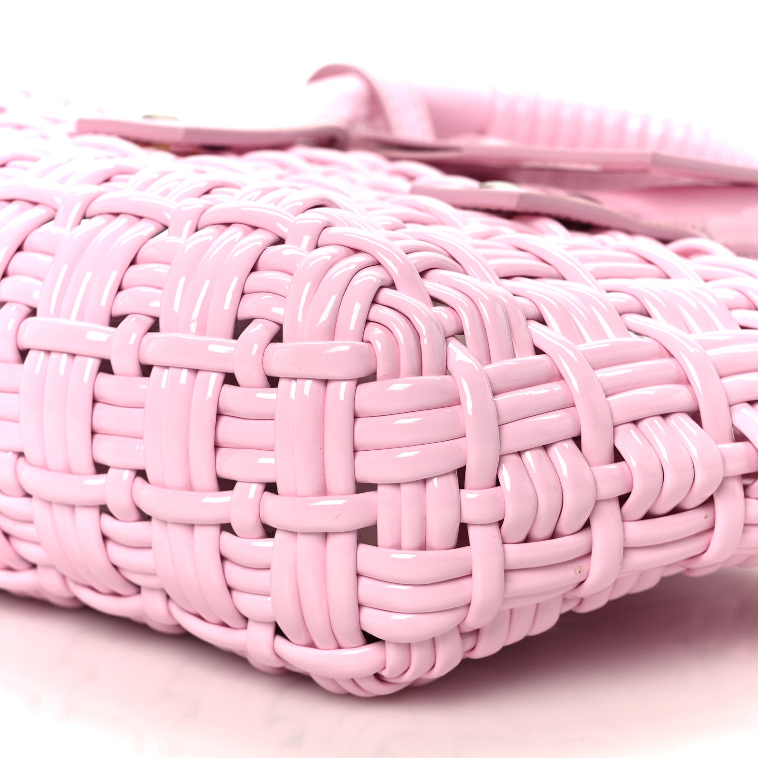 Balenciaga Faux Calfskin Braided Varnished XXS Bistro Basket Candy Pink 10 of 10