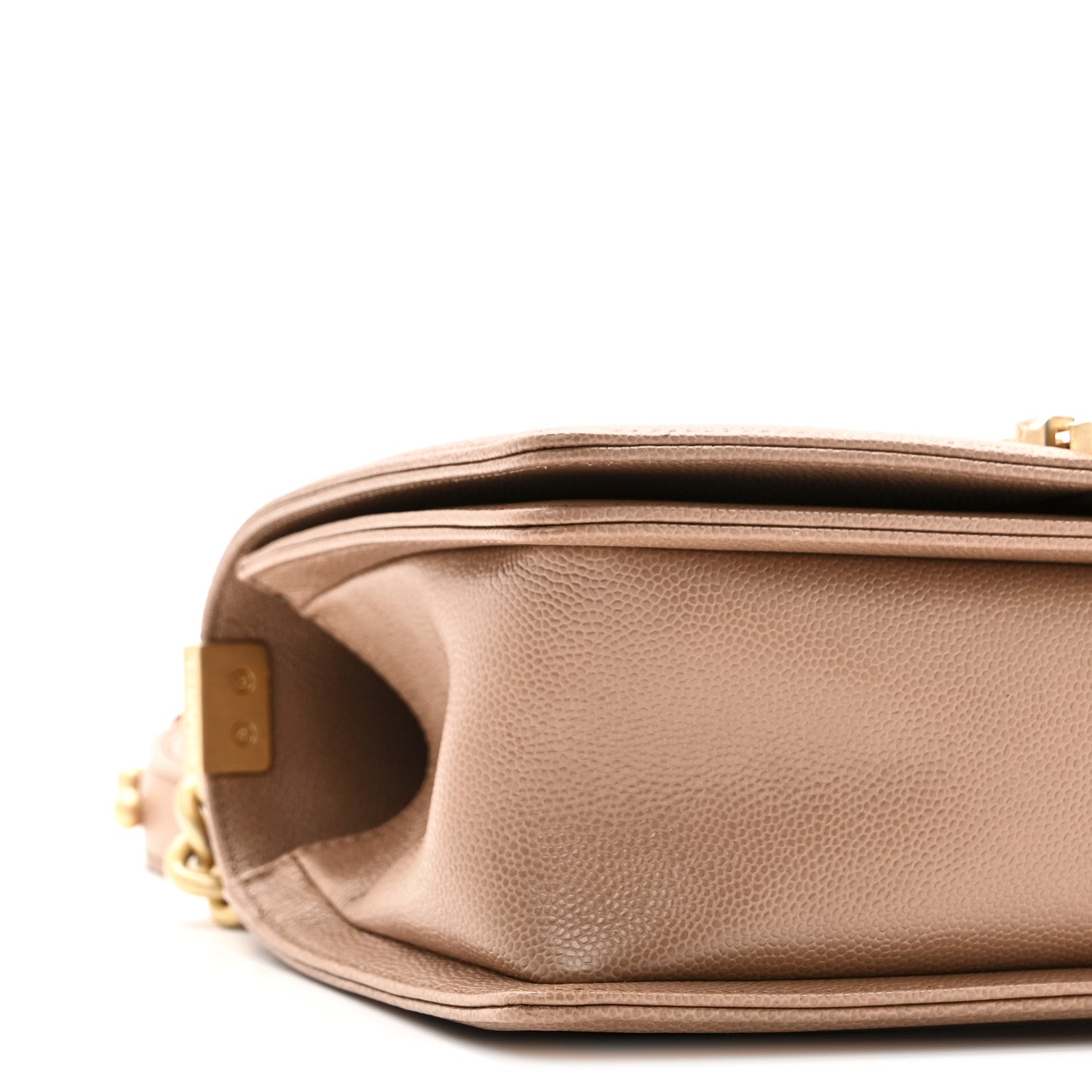 Chanel Caviar Chevron Quilted Medium Boy Flap Light Brown 9 of 10