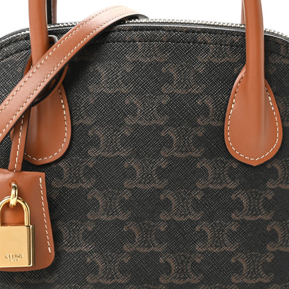 Celine Canvas Calfskin Triomphe Teen Honorine Bag Tan 7 of 10