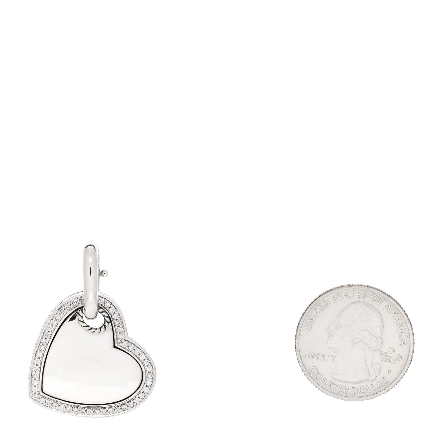 David Yurman Sterling Silver Diamond Heart Pendant 2 of 4