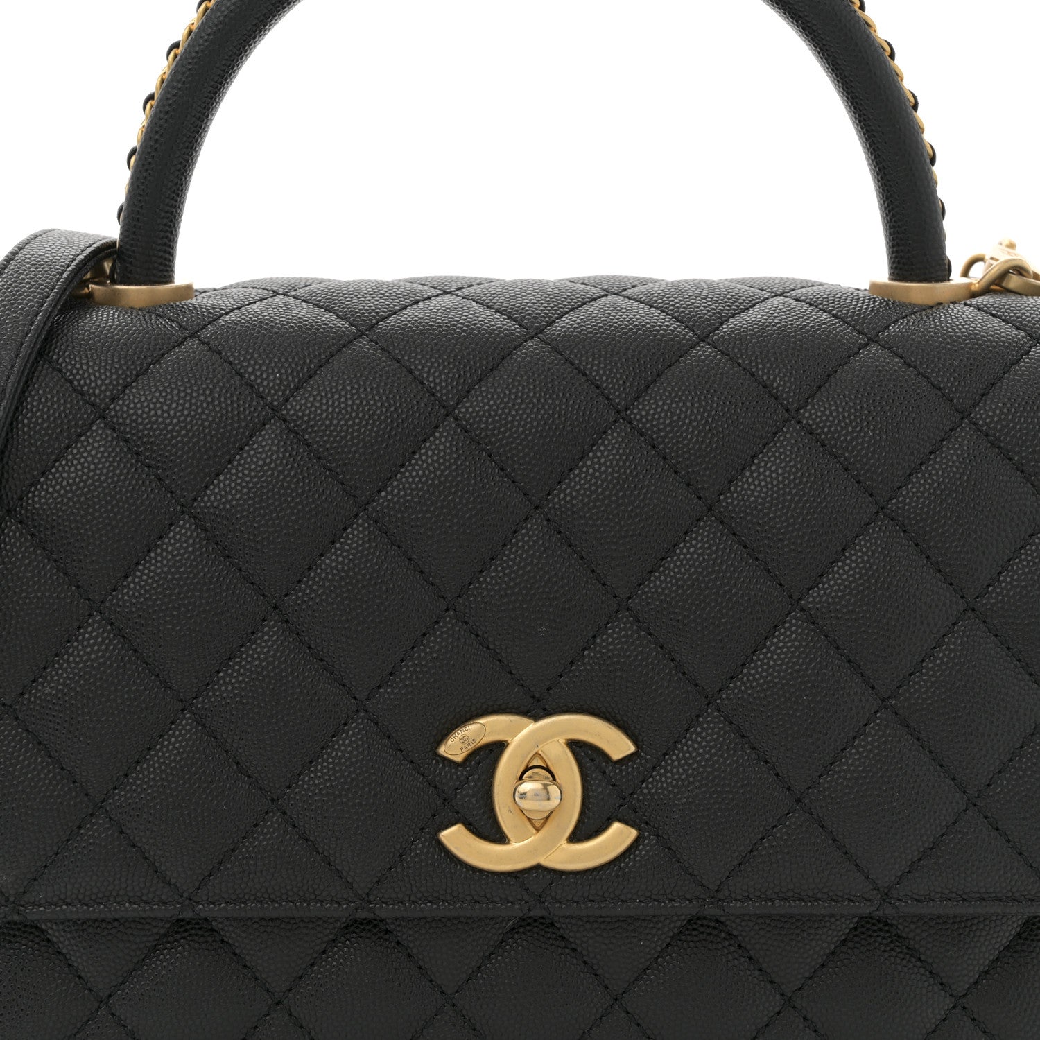 Chanel Caviar Quilted Small Coco Chain Handle Flap Black 8 of 11