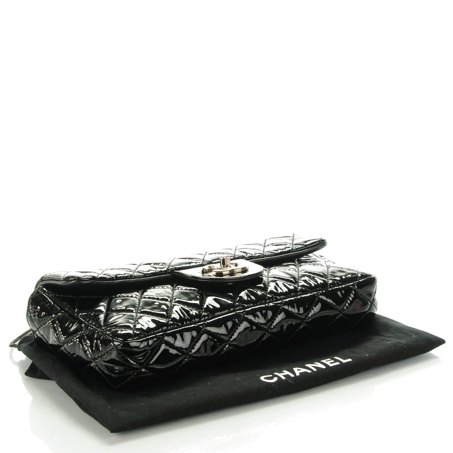 Chanel Patent Quilted East West Flap Black 4 of 8