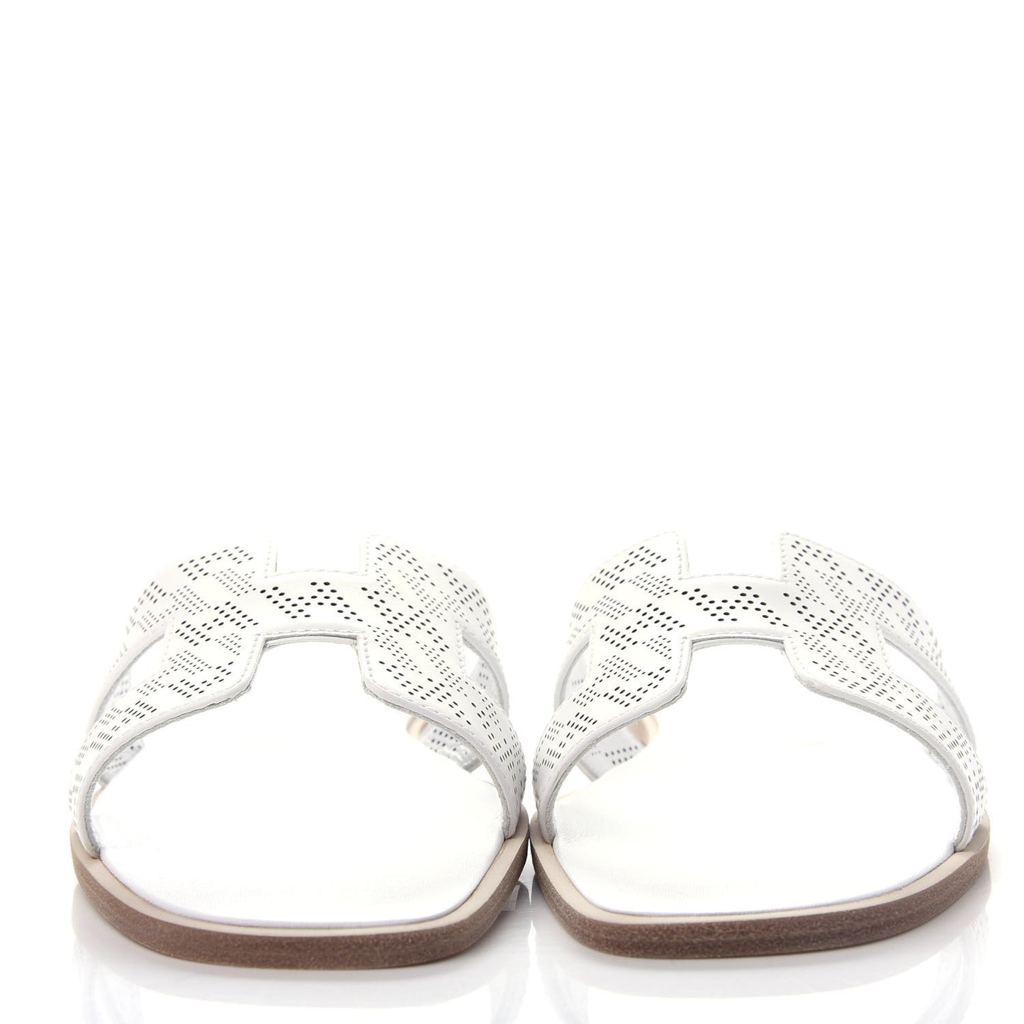 Calfskin Perforated Oran Sandals 37 White