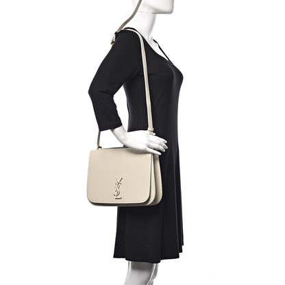 Saint Laurent Smooth Calfskin Monogram Medium Spontini Satchel White 2 of 10