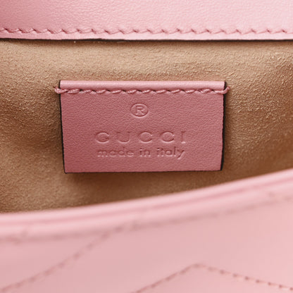 Gucci Calfskin Matelasse Super Mini GG Marmont Shoulder Bag Wild Rose 6 of 11