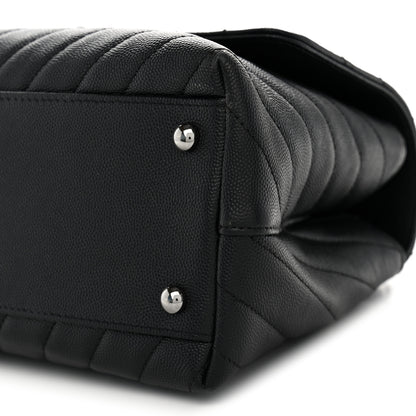 Chanel Caviar Chevron Quilted Small Coco Handle Flap So Black 10 of 10