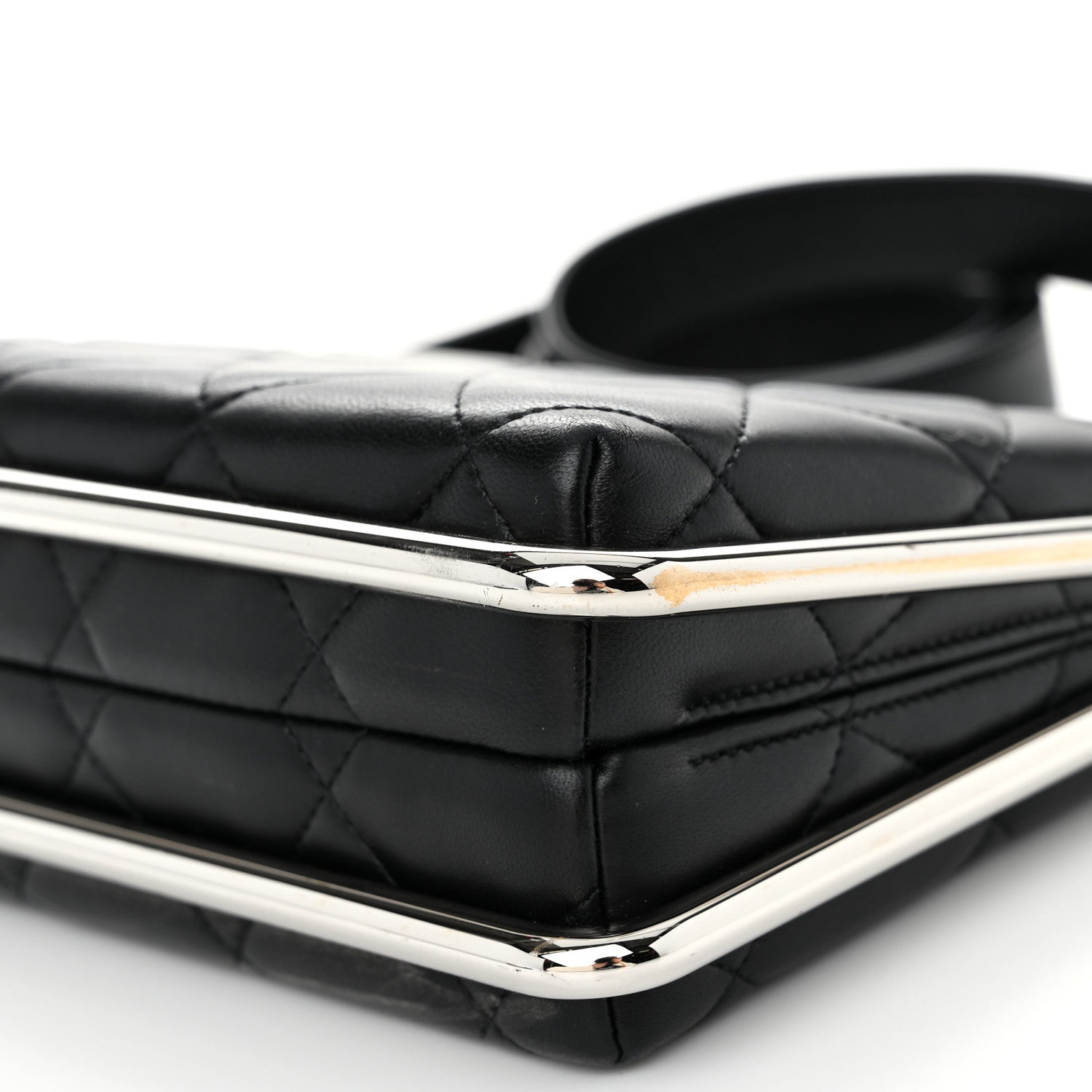 Chanel Quilted Lambskin Metal Bar Clutch Bag Black 10 of 11