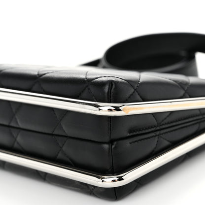 Chanel Quilted Lambskin Metal Bar Clutch Bag Black 10 of 11