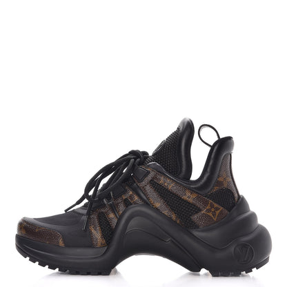 Louis Vuitton Calfskin Patent Monogram LV Archlight Sneakers 36.5 Black 1 of 8