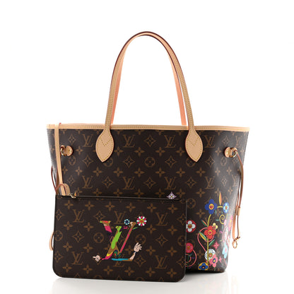 Louis Vuitton LV X TM Monogram Flowers Neverfull MM 3 of 10