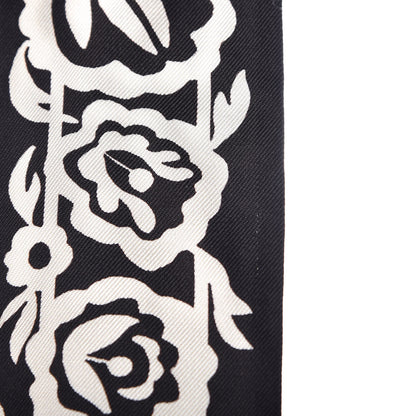 Christian Dior Silk Mexican Flowers Mitzah Scarf Black 7 of 7