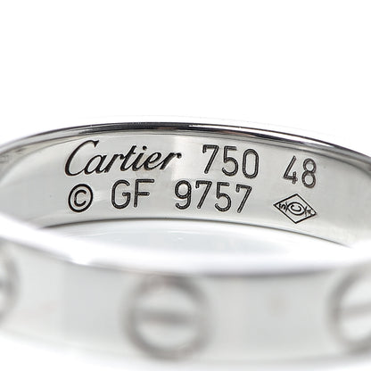 Cartier 18K White Gold 3.5mm LOVE Wedding Band Ring 48 4.5 8 of 9