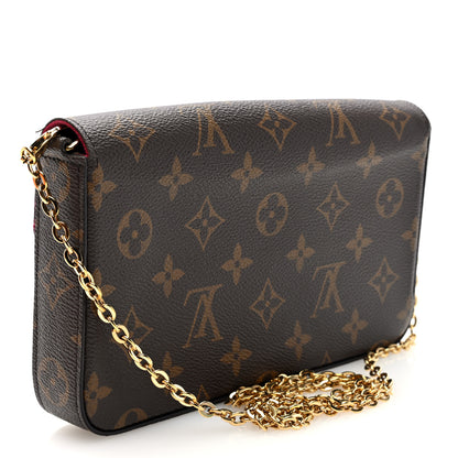 Louis Vuitton Monogram Pochette Felicie Chain Wallet Fuchsia 4 of 11