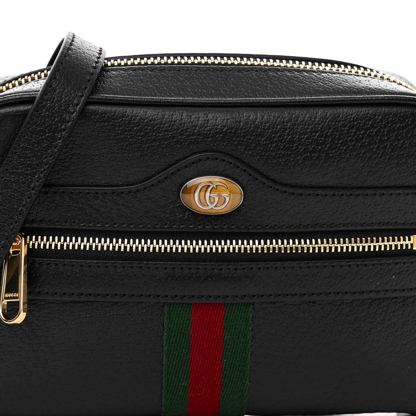 Calfskin Web Mini Ophidia Shoulder Bag Black