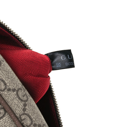 Gucci GG Supreme Monogram Textured Calfskin Square Messenger Bag Beige Ebony New Acero 8 of 12